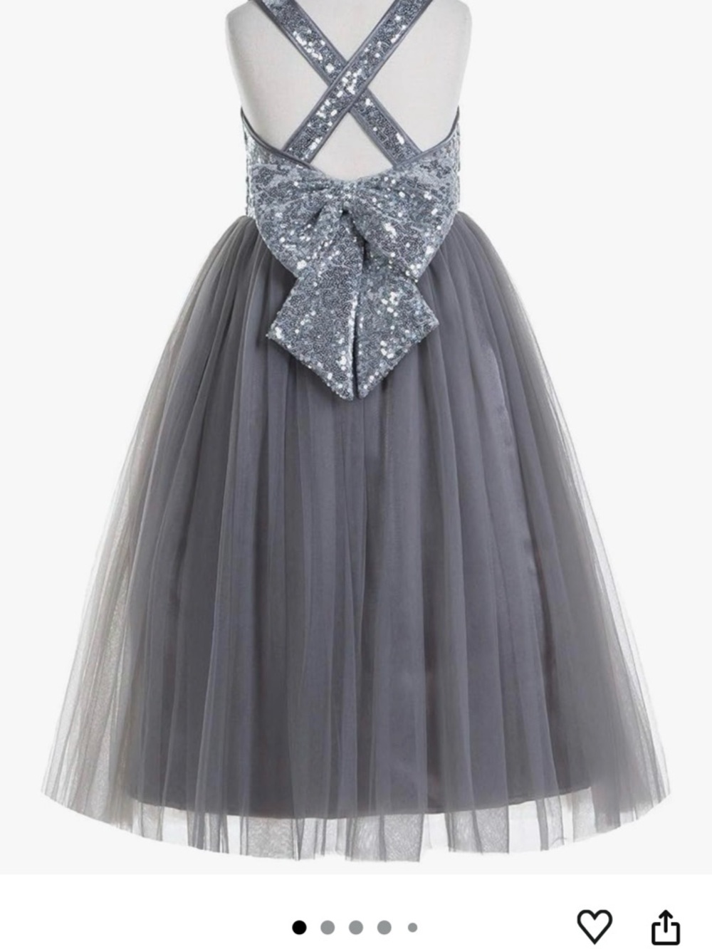Sequined Silver and Gray Tulle Ball Gown